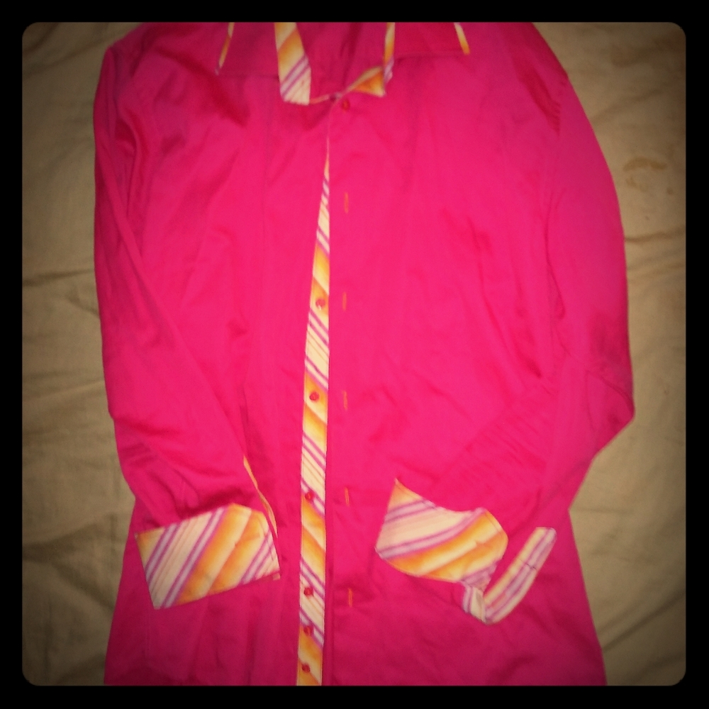 Contrast color pink shirt